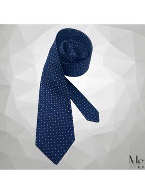 FUMAGALLI MILANO Trifold Navy Floral Silk Tie Hand Made In Italy 58 "-3.25" EUC